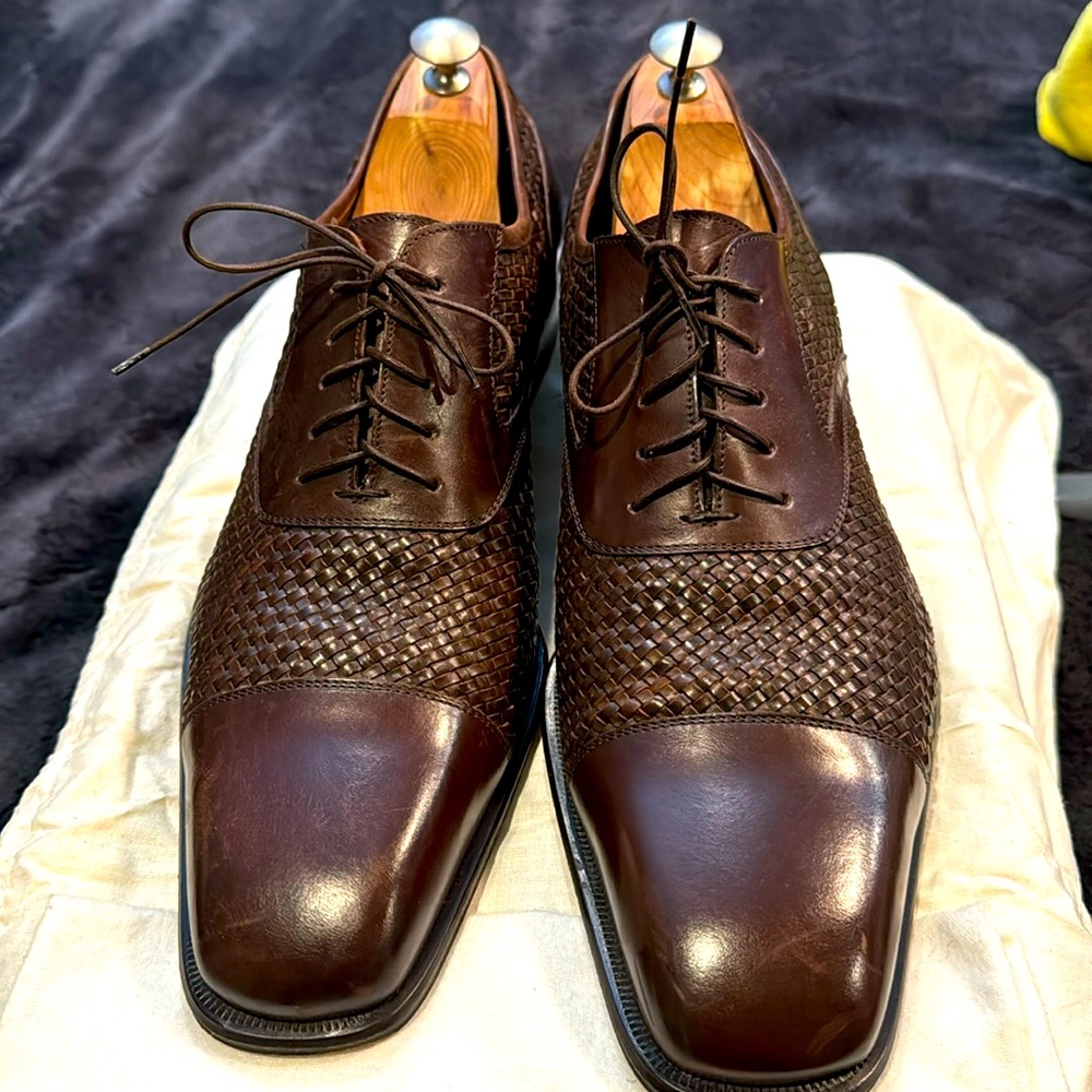 Size 13 Salvatore Ferragamo men’s  Lavorazione Originale brown lace up BROWN